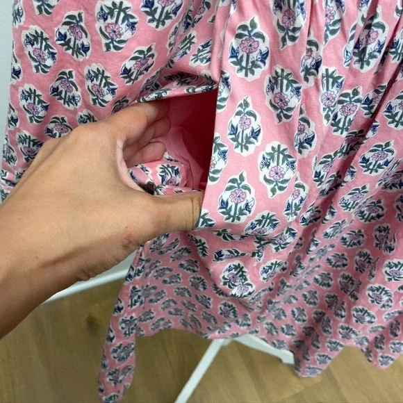 J Crew Printed Collared Mini Shirt Dress Womens 2 Coquette Teacher Girly Easter - Picture 7 of 14